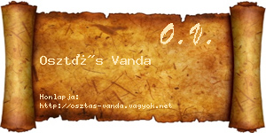 Osztás Vanda névjegykártya
